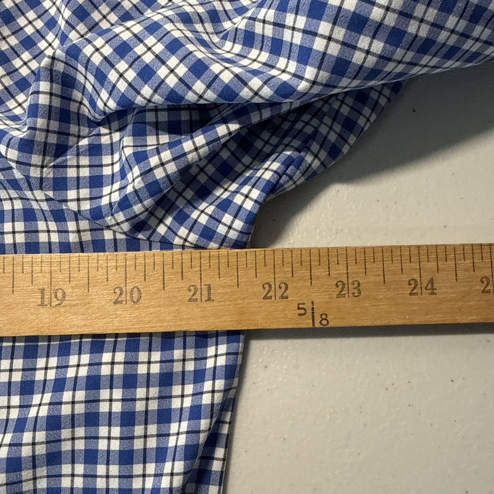 T by Talbots Womens Blue Plaid Lightweight Zip Windbreaker Size Medium Coastal - Picture 8 of 10
